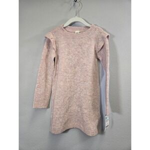 OshKosh B'gosh Ruffle Shoulder Marled Knit Long Sleeve Sweater Dress 4t/4A